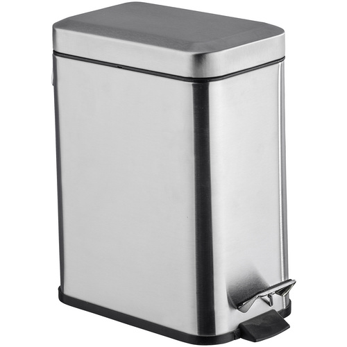 Wenko Treteimer Square Matt Edelstahl 5 l 29,5 cm x 14 cm x 28 cm