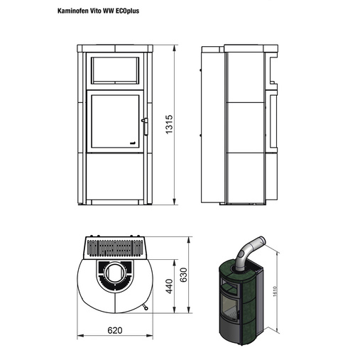 HARK Kaminofen »Vito WW ECOplus«, Natu...