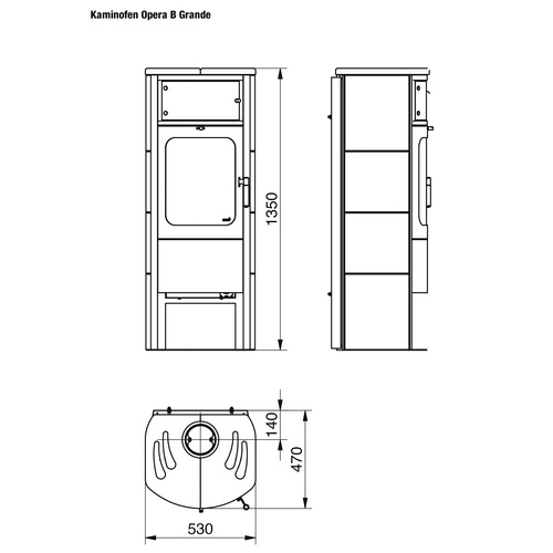 HARK Kachelofen »Opera B Grande«, Kacheln, 5 kW - schwarz (Rabatt: 19 %)