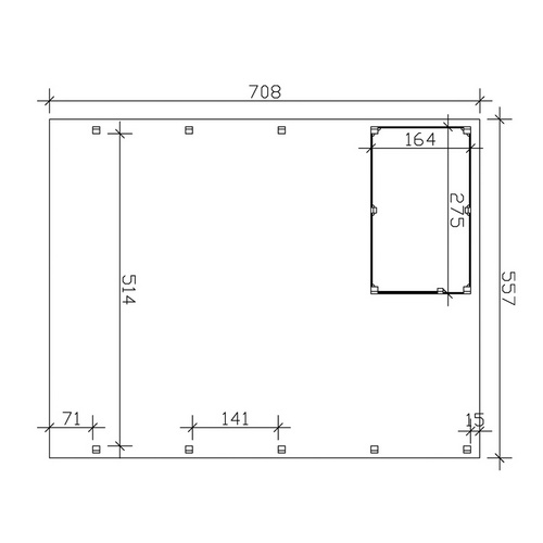 Thumbnail - SKANHOLZ Carport »Friesland Set 4«, BxT: 557 x 708 cm, Firsthöhe: 254 cm, farbbehandelt - braun