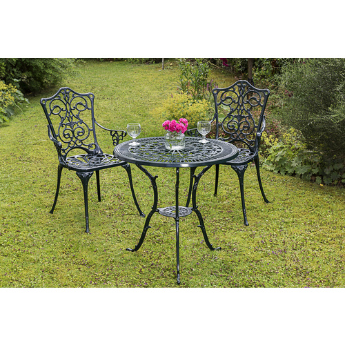 MERXX Bistro-Set Lugano grün 3-tlg. aus Aluminiumguss
