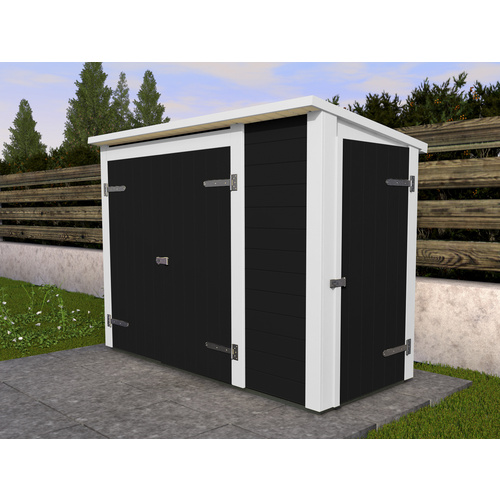 Weka Multibox, für 2x240l aus Holz, B/T/H: 205/84/152 cm, Inkl. Regalsystem