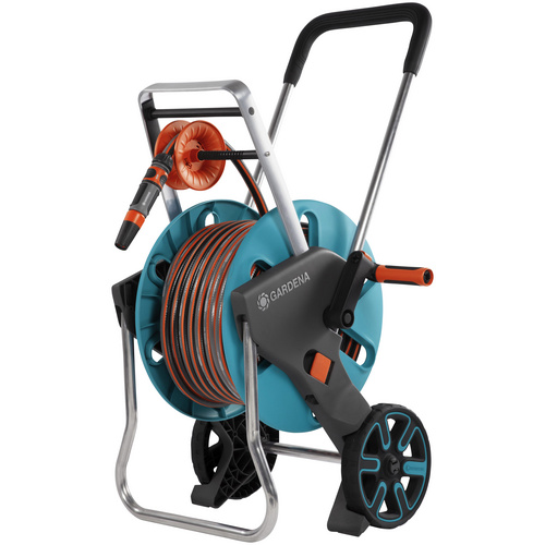 Gardena Schlauchwagen AquaRoll M Easy Set inkl. 20 m Schlauch, Systemteilen und Spritze inkl. 20 m Schlauch, Systemteilen und Spritze, 18517-20