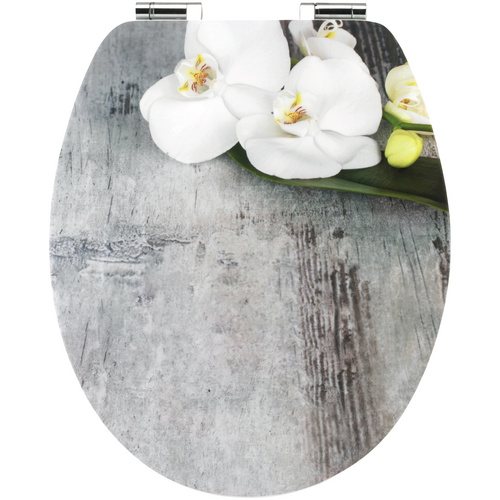 CORNAT WC-Sitz »ART OF ACRYL«, MDF, oval, mit Softclose-Funktion - grau