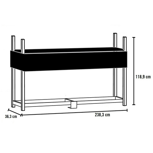 SHELTERLOGIC Kaminholzregal, BxHxL: 239 x 119 x 37 cm, schwarz (Rabatt: 6 %)