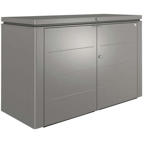 Biohort Fahrrad-/Mülltonnenunterstand HighBoard Gr. 200, B/T/H: 200/84/127 cm, grau metallic
