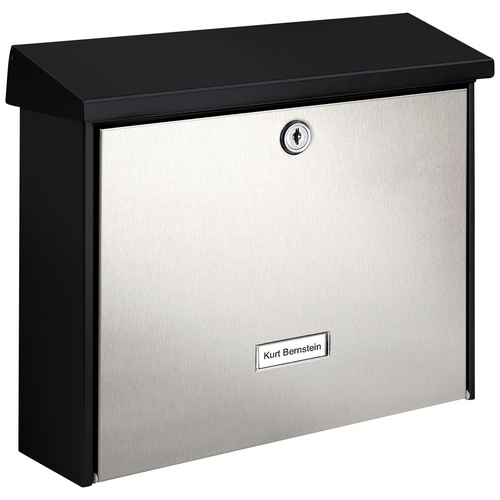 Burg-Wächter Briefkasten Black + Steel London 6867 Schwarz-Silber