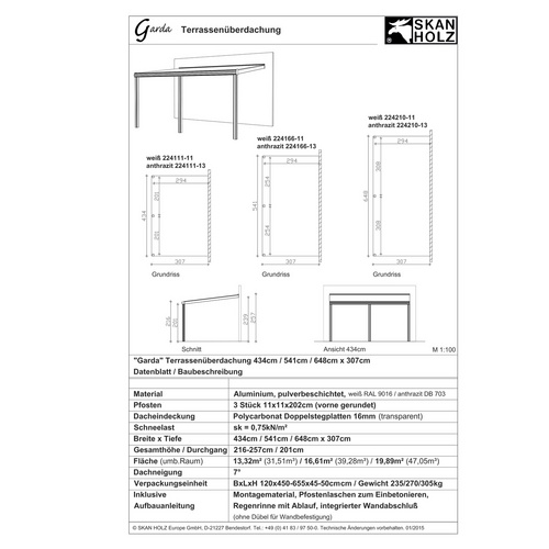 SKANHOLZ Terrassenüberdachung »Garda«... SKANHOLZ Terrassenüberdachung »Garda«...