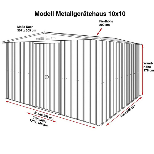 Globel Gerätehaus »Dream«, Metall, Bx...