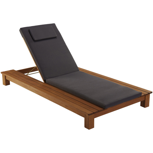 MERXX Gartenliege Viana, Eukalyptus, anthrazit, inkl. Auflage