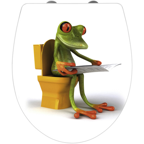 Wenko WC-Sitz Frog News Duroplast mit Absenkautomatik