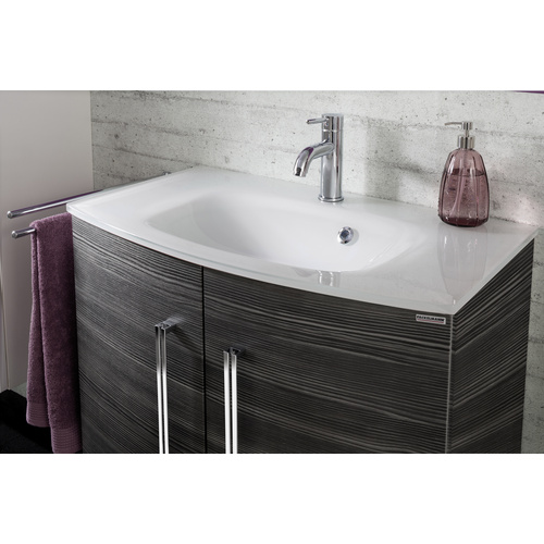 Fackelmann Glasbecken geschwungen Lugano Weiß