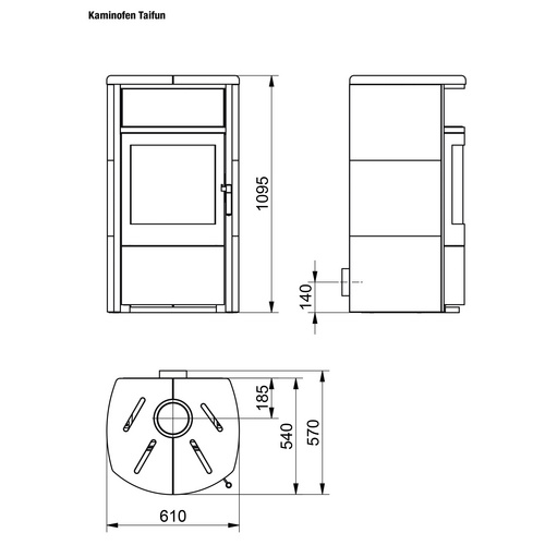 HARK Kaminofen »Taifun«, Kachel, 6 kW ...