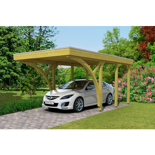 Thumbnail - SKANHOLZ Carport »Friesland Set 6«, BxT: 314 x 555 cm, Firsthöhe: 241 cm, imprägniert - braun