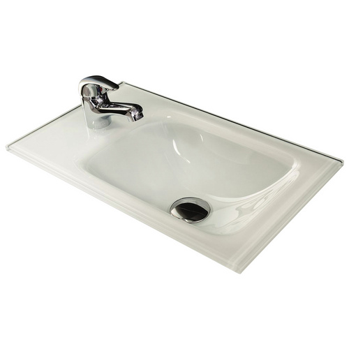 Fackelmann Glas-Waschbecken 45 cm Weiß