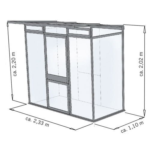 KGT Gewächshaus »Linea«, 2,57 m², Ku...