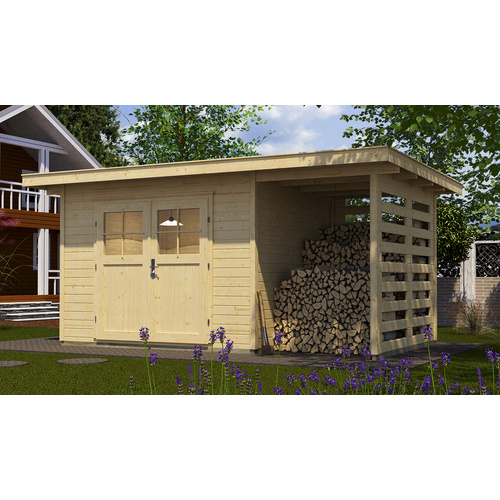 Weka Gartenhaus Jesper A Gr. 2 natur, Wandstärke 28 mm, 445 x 240 cm