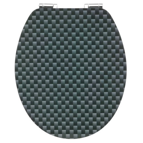 CORNAT WC-Sitz, MDF, oval, mit Softclose-Funktion - schwarz
