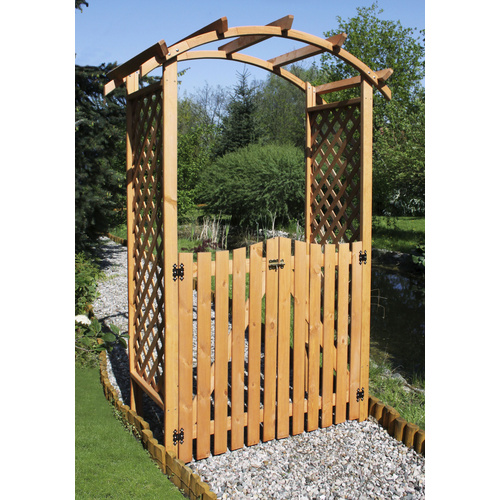 Holzrosenbogen Pergola Diana SET mit Türen