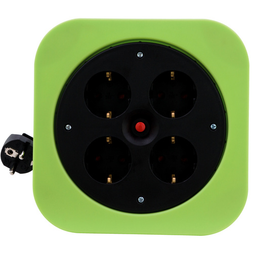 Thumbnail - REV Kabelbox, Kabellänge: 10 m, Anzahl Steckdosen: 4 - gruen