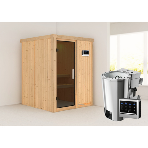 Thumbnail - KARIBU Sauna »Ogershof«, inkl. 3.6 kW Saunaofen mit externer Steuerung, für 3 Personen - beige