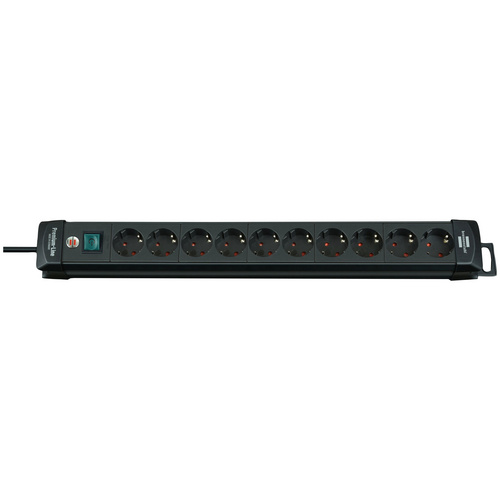 Brennenstuhl Premium-Line Steckdosenleiste 10-fach mit 45° Winkel 3 m Schwarz