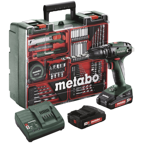 Metabo Akku-Schlagbohrschrauber SB 18 Set Mobile Werkstatt; Kunststoffkoffer; 18V 2x2Ah Li-Ion + SC 30