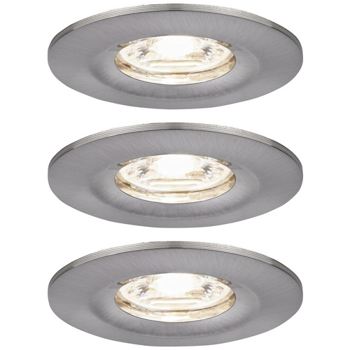 Thumbnail - PAULMANN Einbauleuchte, LED, 310 lm, warmweiß, IP44 - silberfarben