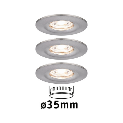 Thumbnail - PAULMANN Einbauleuchte, LED, 310 lm, warmweiß, IP44 - silberfarben