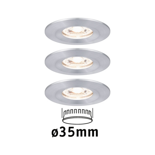 Thumbnail - PAULMANN Einbauleuchte, LED, 310 lm, warmweiß, IP44 - silberfarben