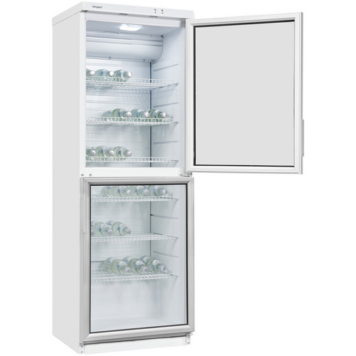 Exquisit Glastürkühlschrank, BxHxL: 60 x 173 x 60 cm, 320 l, weiß - weiss