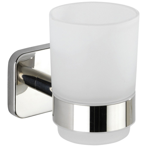 Wenko Zahnputzbecher Mezzano Glas, mit Halterung