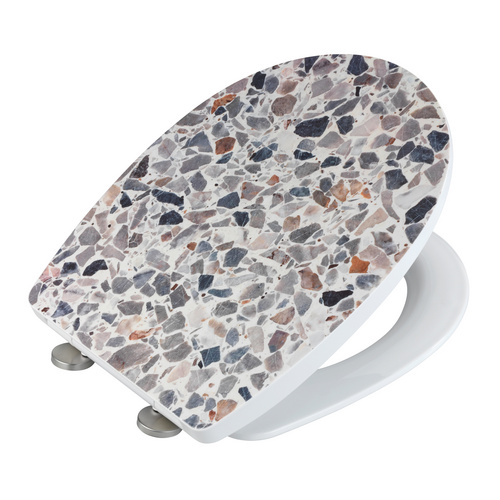 WENKO WC-Sitz Terrazzo High Gloss (1-St), Thermoplast