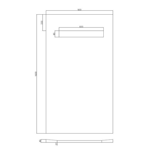 Marwell Duschelement, BxT: 160 x 90 cm