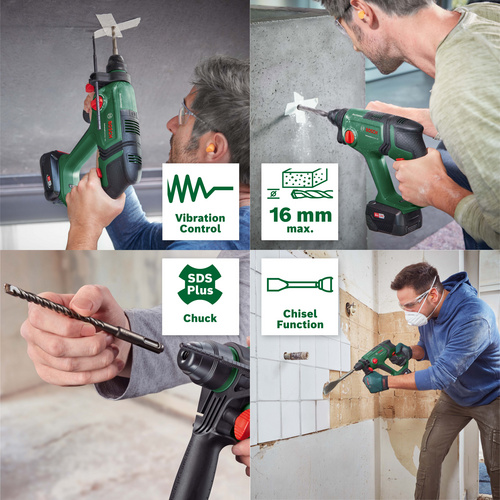 Thumbnail - BOSCH HOME & GARDEN Akku-Bohrhammer »UniversalHammer«, 18V, 1 Akku 4,0Ah + Ladegerät AL 18V-30 - gruen