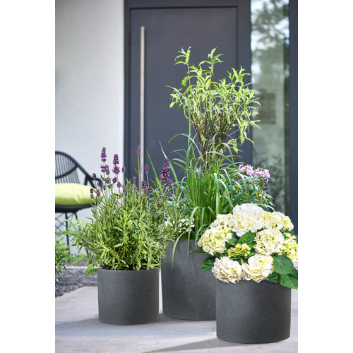 Thumbnail - Pflanzgefäß »Roma«, 30 x 24,3 cm (ØxH), Kunststoff, granitschwarz - grau