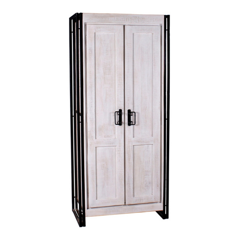SIT Schrank »WHITE PANAMA«, Mangoholz/Altmetall, 2-türig - weiss