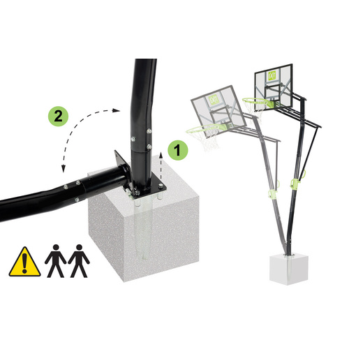 EXIT Toys Basketballkorb, 117 x 365 cm, Stahl, grün/schwarz