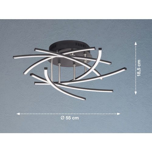 Thumbnail - Fischer & Honsel Deckenleuchte »Cross TW«, Metall, 4,5 W - schwarz