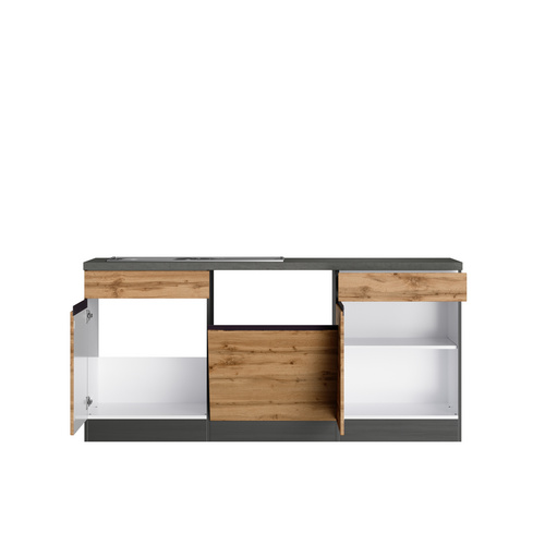 Thumbnail - HELD MÖBEL Winkelküche »Tampa«, Gesamtbreite: 240 cm, Arbeitsplatte mit Melaminharz-Beschichtung - braun