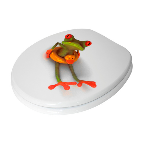 Thumbnail - Sanilo WC-Sitz, BxL: 37,7 x 47 cm, Froggy - weiss