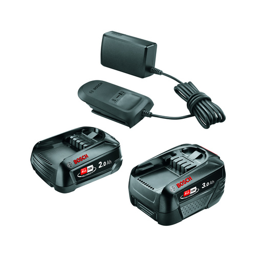 BOSCH HOME & GARDEN Akku »Starter Set«, 18 V, 2,0Ah u. 3,0Ah Akku inkl. Ladegerät – schwarz