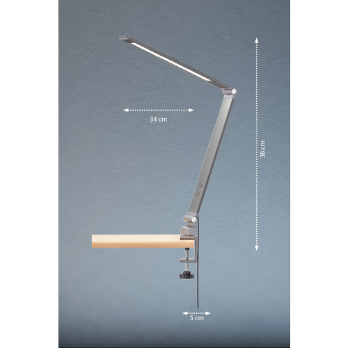 Thumbnail - Fischer & Honsel Klemmleuchte »Geri«, BxH: 5 x 38 cm, integrierte LED - grau