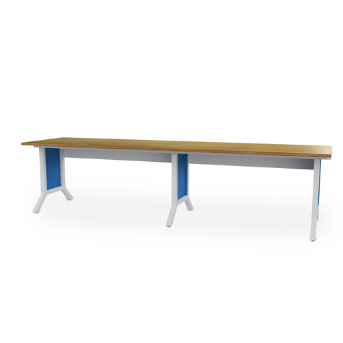 Bedrunka + Hirth Arbeitstisch, BxHxT: 300 x 73,5 x 75 cm, mit Klemmfeststellung - grau