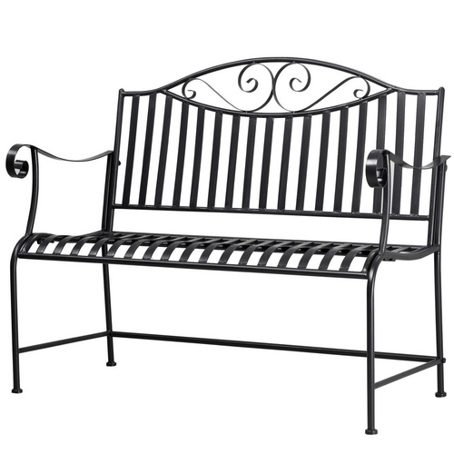 Outsunny Gartenbank, Metall, 2-Sitzer, B...