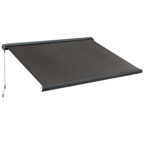 Outsunny Markise, BxL: 300 x 250 cm, Aluminium/Stahl/Polyestergewebe - grau