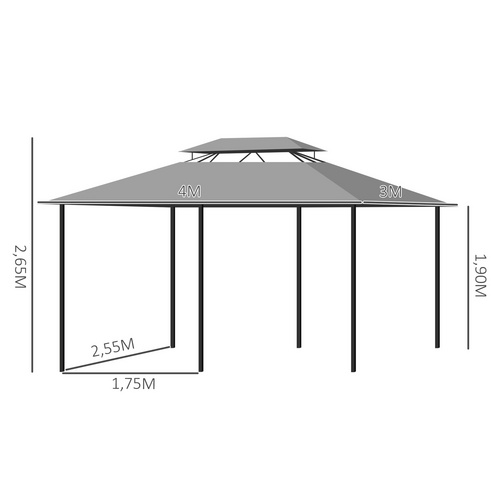 Outsunny Faltpavillon, BxHxT: 300 x 265 ...
