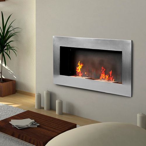 Thumbnail - HOMCOM Gel-Kamin, BxHxT: 54 x 14 x 54 cm, Edelstahl - silberfarben