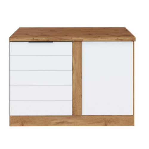 Thumbnail - HELD MÖBEL Eckunterschrank »Faro«, BxHxT: 120 x 86 x 60 cm, Holzwerkstoff - weiss