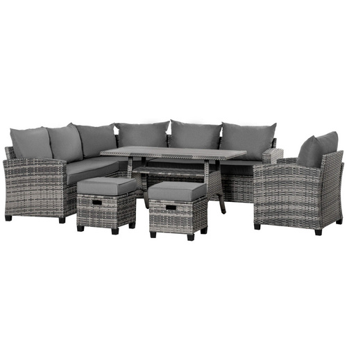 Outsunny Gartenmöbelset, verzinkter Sta...